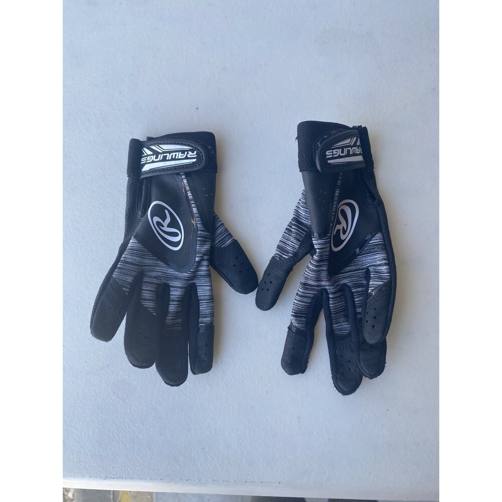 Rawlings Youth T-Ball Batting Gloves Pair Black Gray WALTBG20 Boys Girls